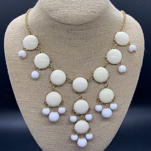 White, Cream, & Gold Bauble Necklace EUC